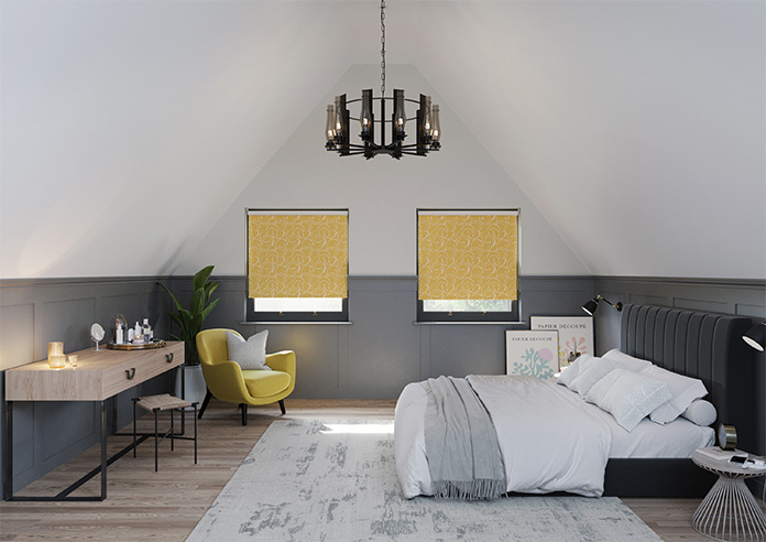 Lino Arches, Bright Yellow - Twist&Fit Roller Blind - Image 8